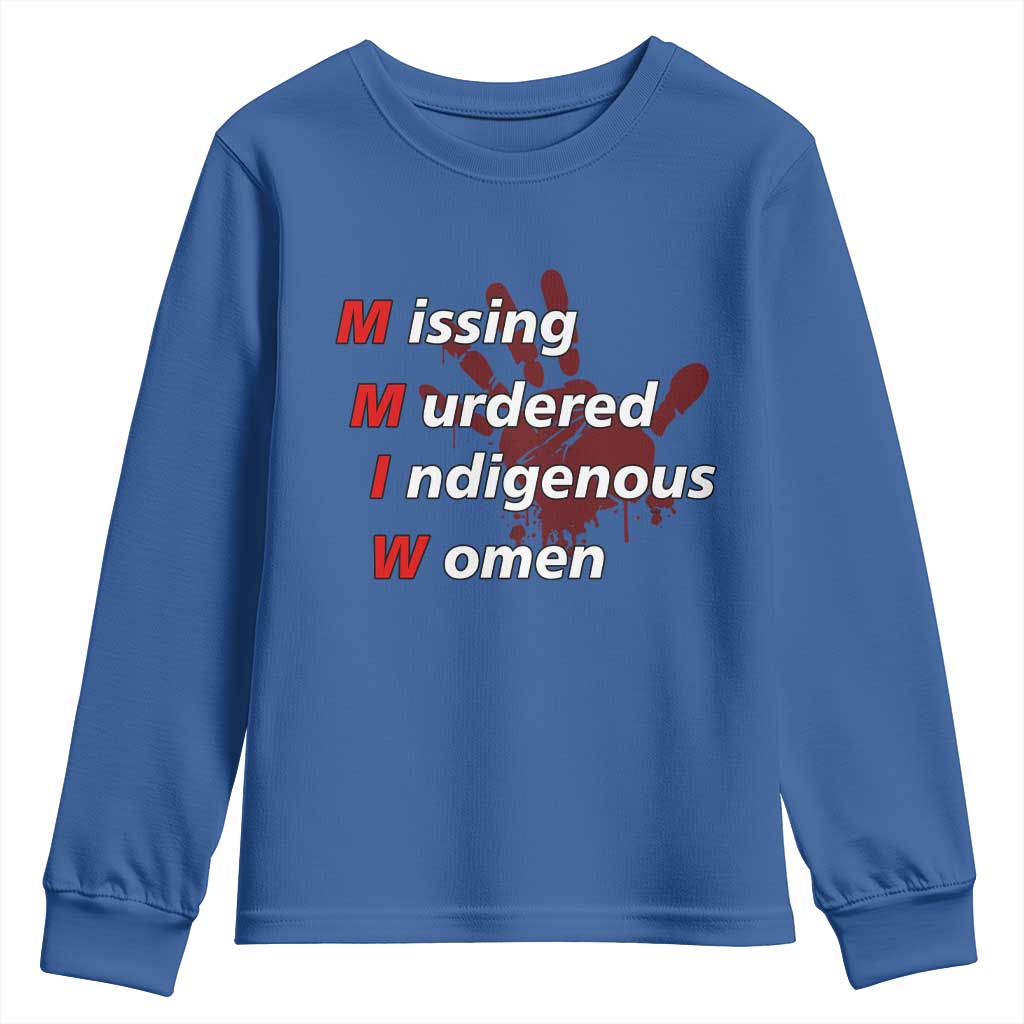 MMIW Youth Sweatshirt Missing Murdered Indigenous Women Red Hand - Wonder Print Shop