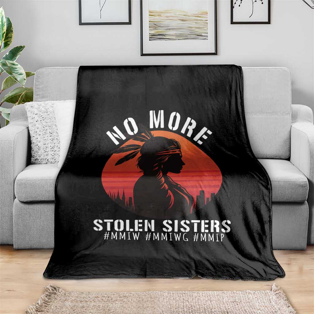 MMIW No More Stolen Sisters Throw Blanket American Native Indigenous Woman - Wonder Print Shop
