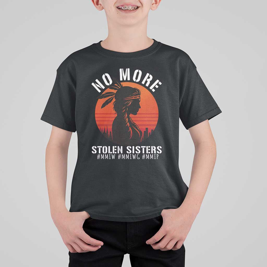 MMIW No More Stolen Sisters T Shirt For Kid American Native Indigenous Woman - Wonder Print Shop
