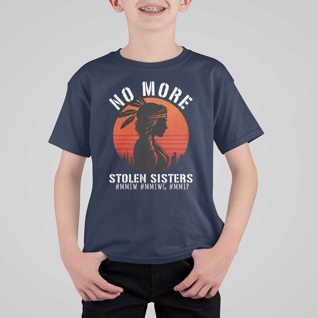 MMIW No More Stolen Sisters T Shirt For Kid American Native Indigenous Woman - Wonder Print Shop