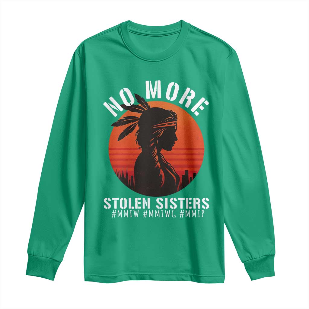 MMIW No More Stolen Sisters Long Sleeve Shirt American Native Indigenous Woman - Wonder Print Shop