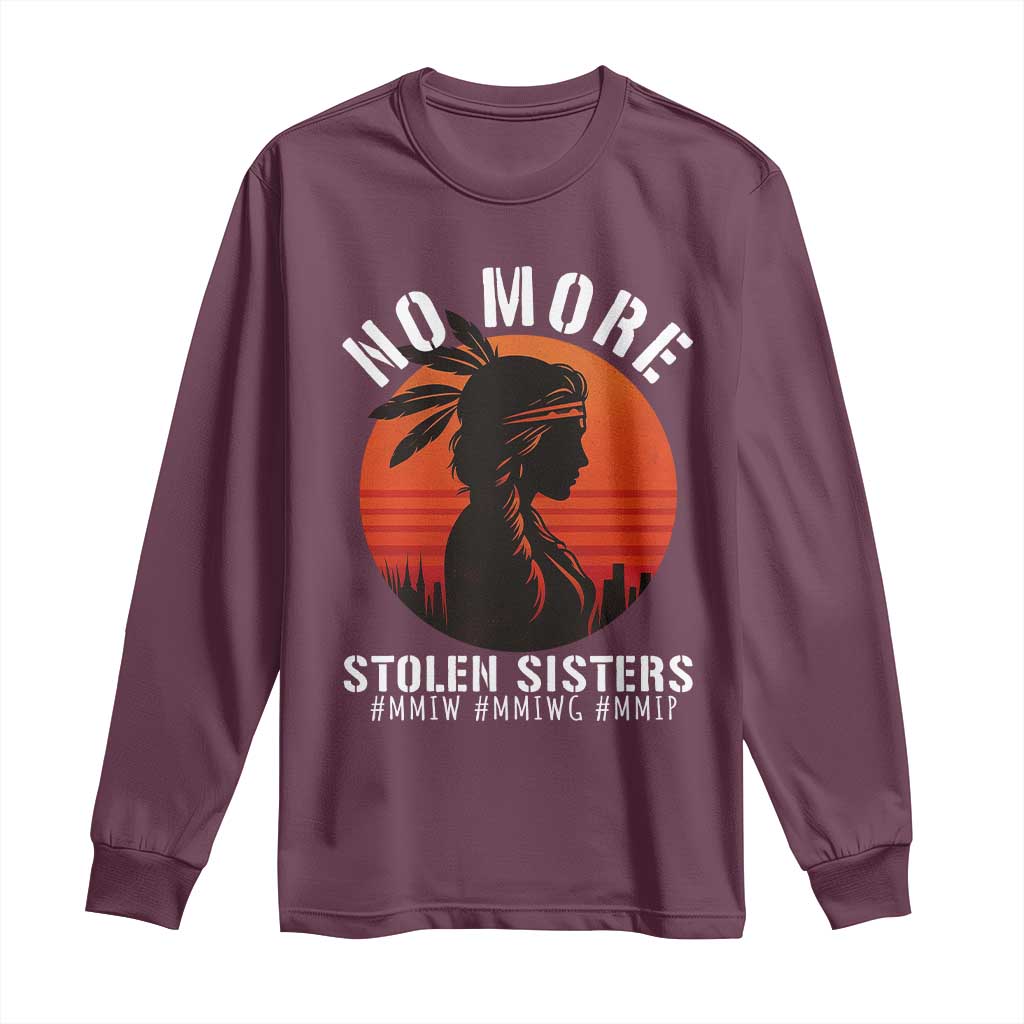 MMIW No More Stolen Sisters Long Sleeve Shirt American Native Indigenous Woman - Wonder Print Shop