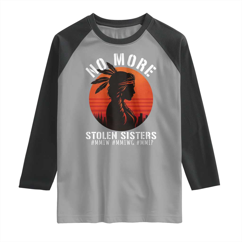 MMIW No More Stolen Sisters Raglan Shirt American Native Indigenous Woman - Wonder Print Shop