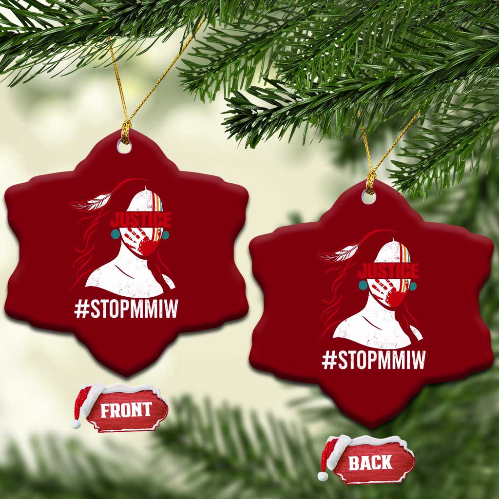 MMIW Awareness Ceramic Ornament Justice For Indigenous Woman Stop Stolen Sisters