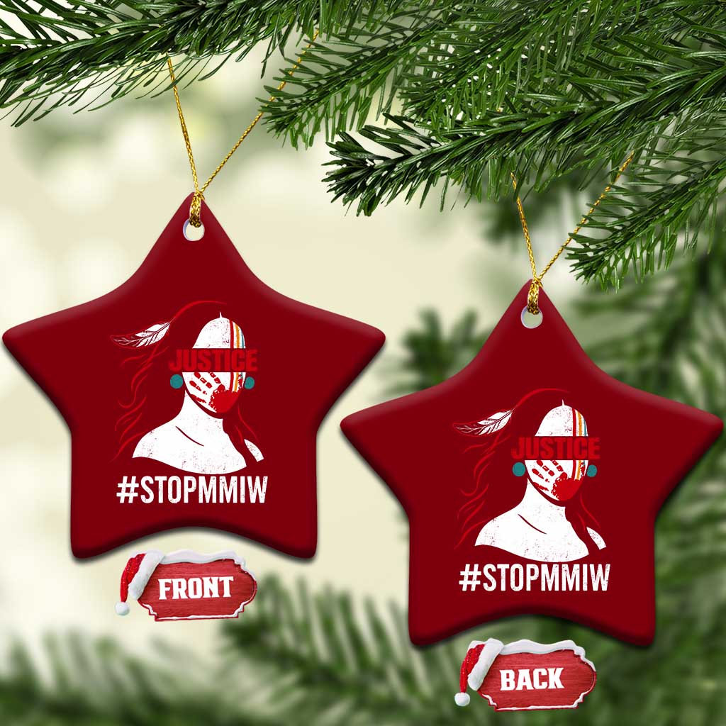 MMIW Awareness Ceramic Ornament Justice For Indigenous Woman Stop Stolen Sisters