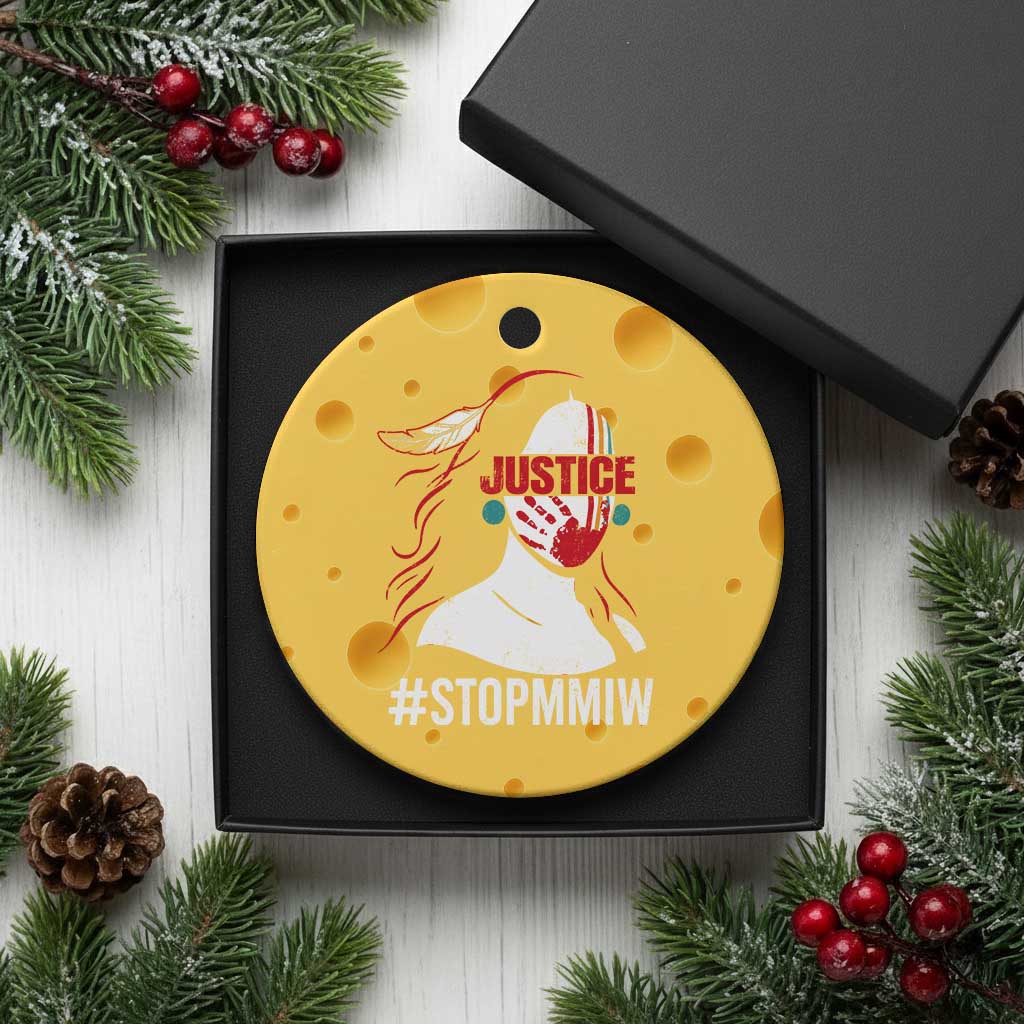 MMIW Awareness Ceramic Ornament Justice For Indigenous Woman Stop Stolen Sisters