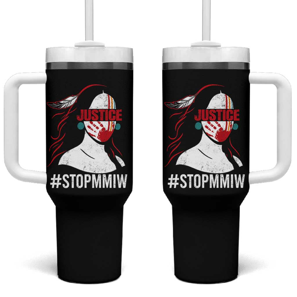MMIW Awareness Tumbler With Handle Justice For Indigenous Woman Stop Stolen Sisters