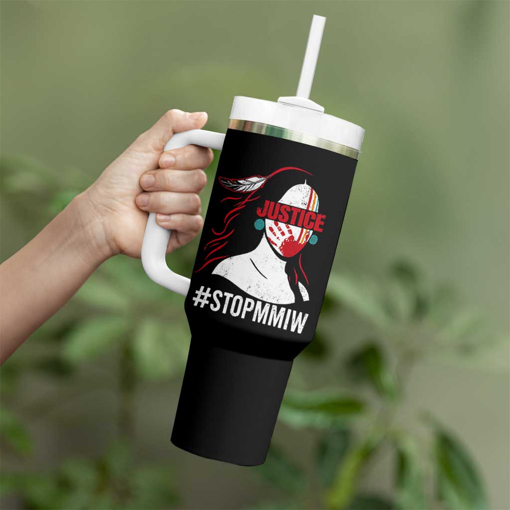 MMIW Awareness Tumbler With Handle Justice For Indigenous Woman Stop Stolen Sisters