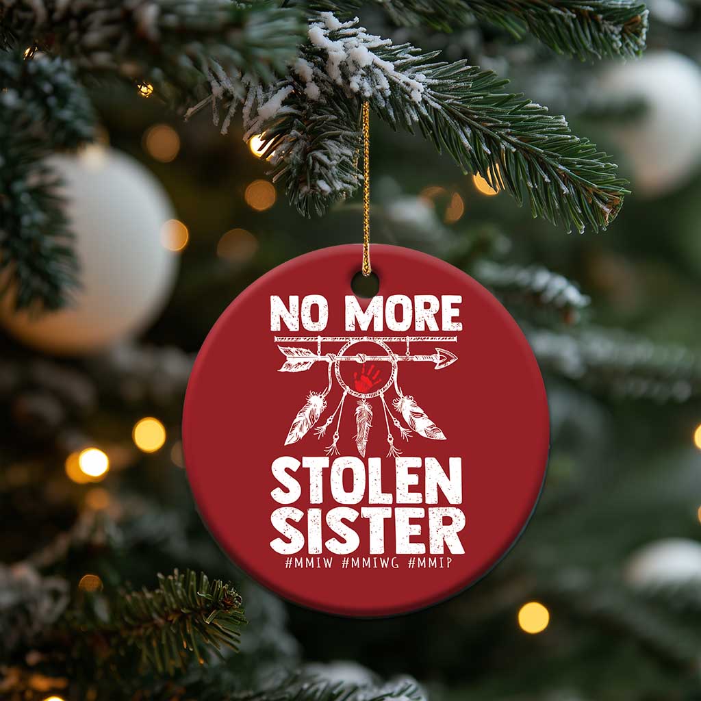 MMIW Christmas Ornament No More Stolen Sisters Indigenous Woman - Wonder Print Shop