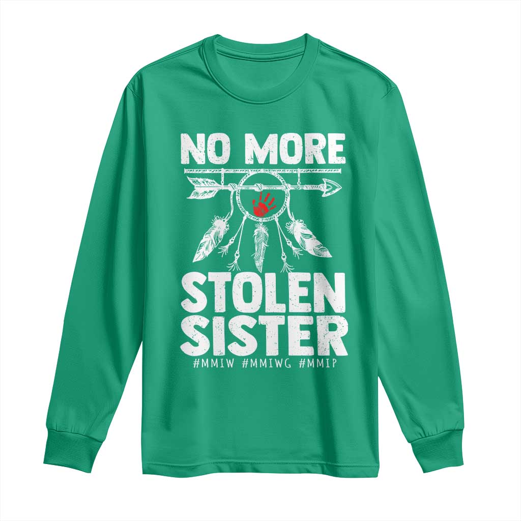 MMIW Long Sleeve Shirt No More Stolen Sisters Indigenous Woman - Wonder Print Shop