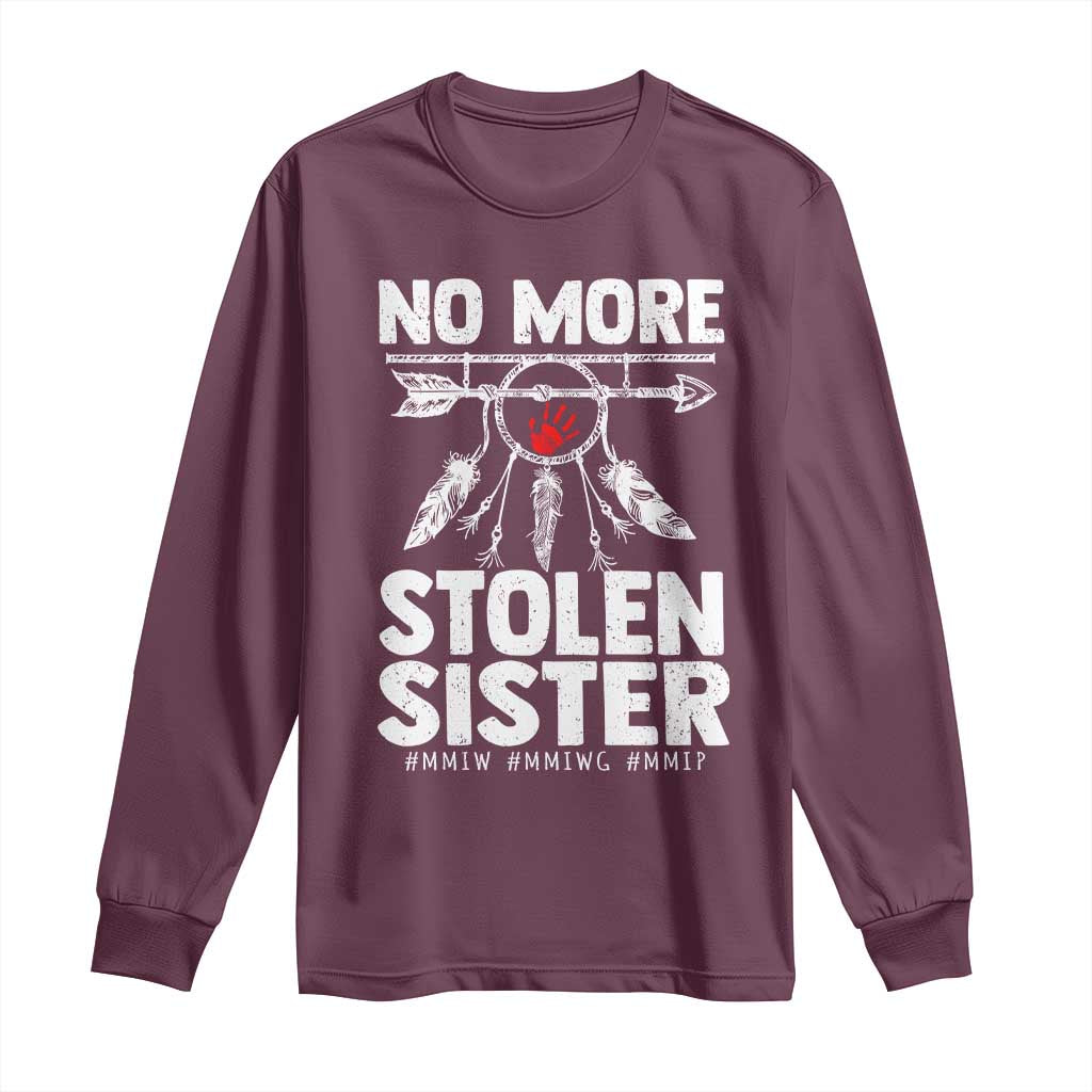 MMIW Long Sleeve Shirt No More Stolen Sisters Indigenous Woman - Wonder Print Shop