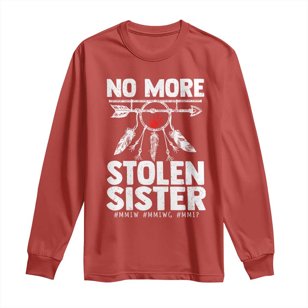 MMIW Long Sleeve Shirt No More Stolen Sisters Indigenous Woman - Wonder Print Shop