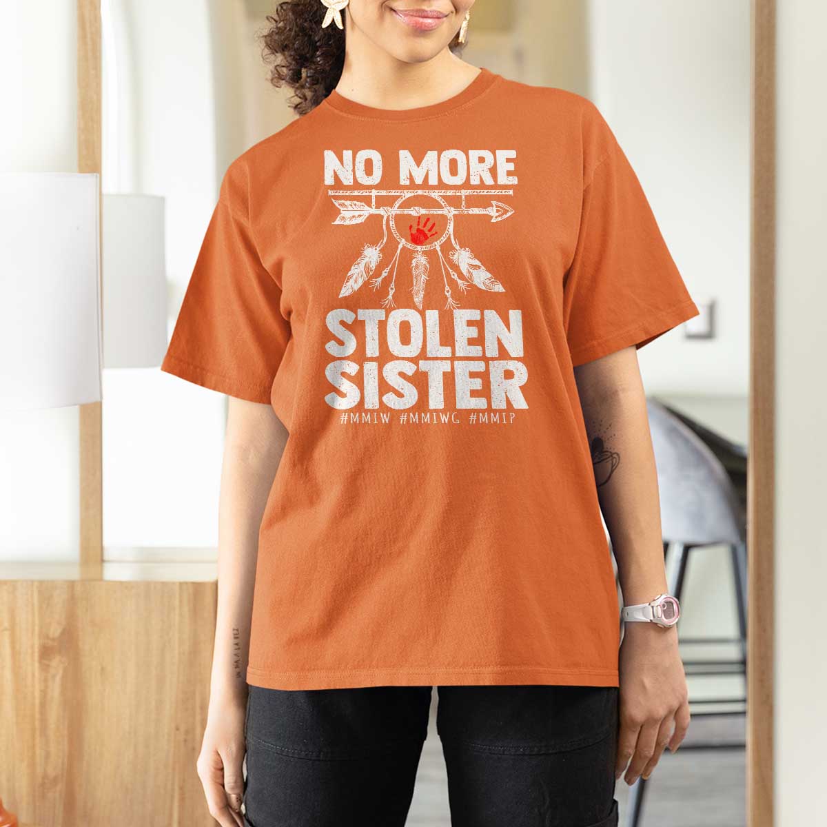 MMIW T Shirt For Women No More Stolen Sisters Indigenous Woman - Wonder Print Shop