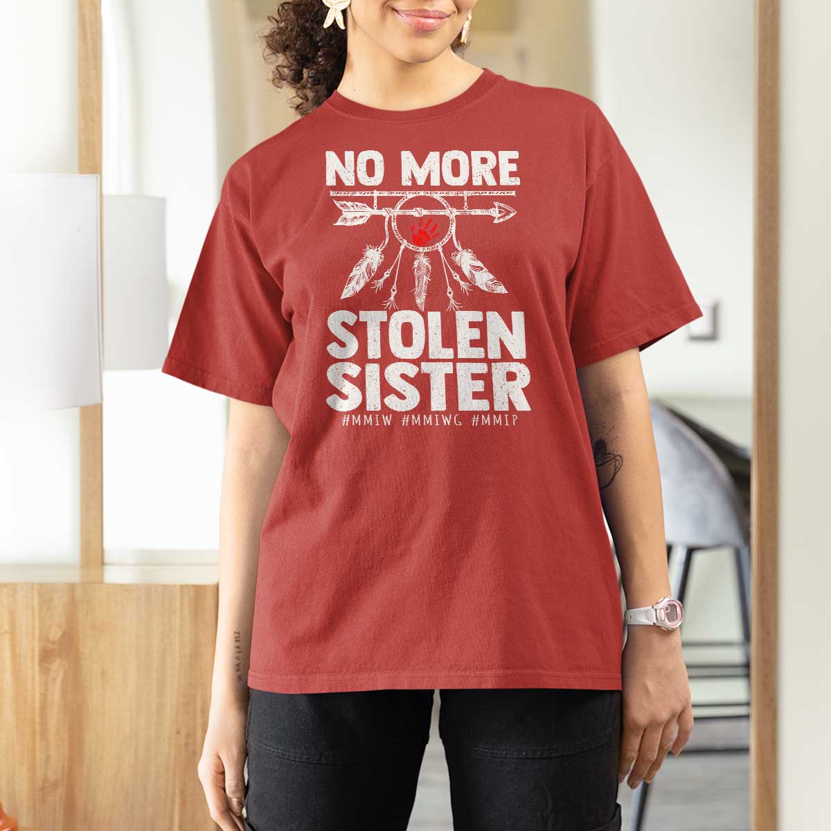 MMIW T Shirt For Women No More Stolen Sisters Indigenous Woman - Wonder Print Shop