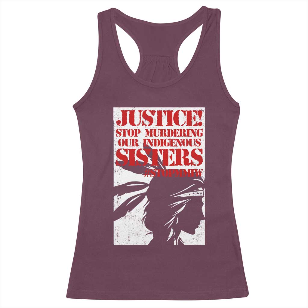 MMIW Awareness Racerback Tank Top Justice Stop Murdering Our Indigenous Sisters