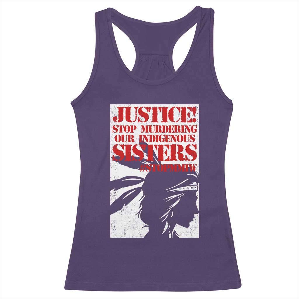 MMIW Awareness Racerback Tank Top Justice Stop Murdering Our Indigenous Sisters