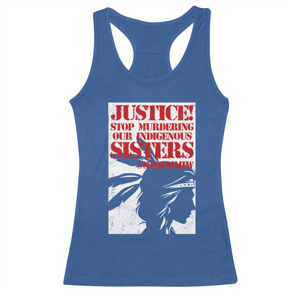MMIW Awareness Racerback Tank Top Justice Stop Murdering Our Indigenous Sisters