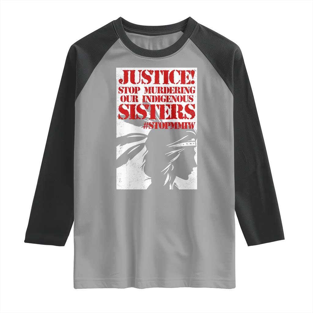 MMIW Awareness Raglan Shirt Justice Stop Murdering Our Indigenous Sisters
