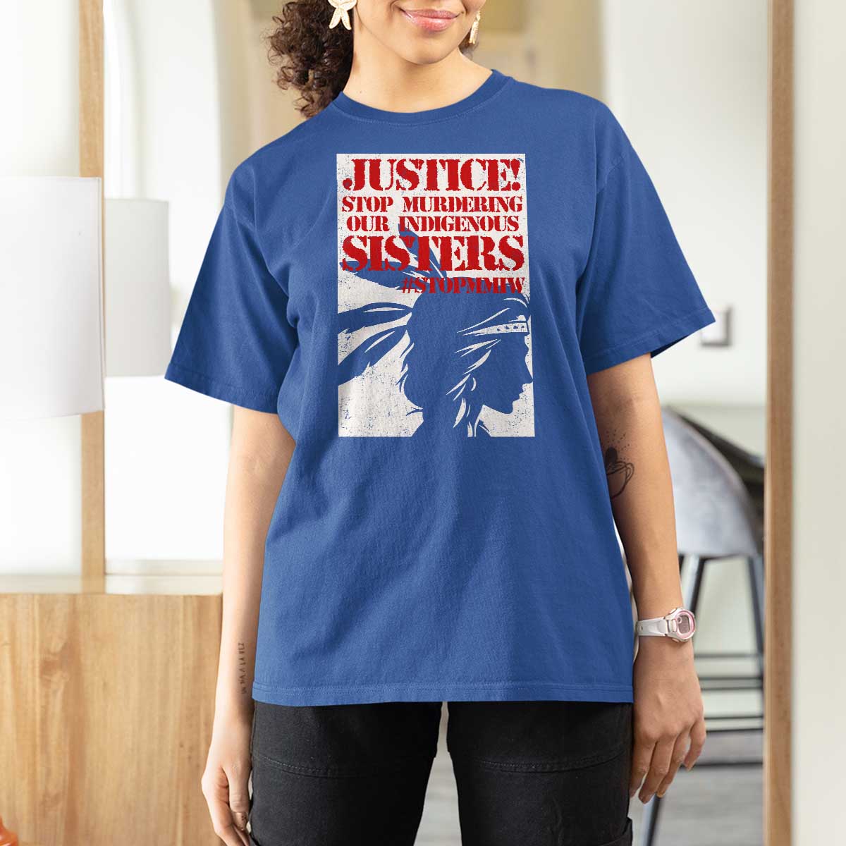 MMIW Awareness T Shirt For Women Justice Stop Murdering Our Indigenous Sisters