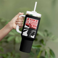 MMIW Awareness Tumbler With Handle Justice Stop Murdering Our Indigenous Sisters