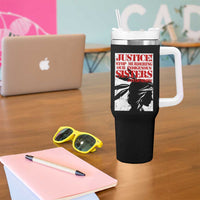 MMIW Awareness Tumbler With Handle Justice Stop Murdering Our Indigenous Sisters