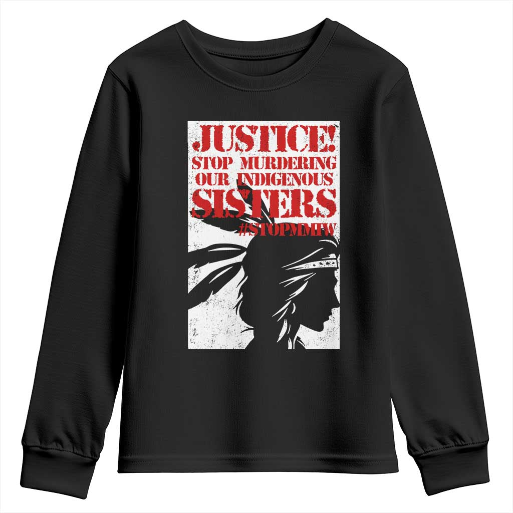 MMIW Awareness Youth Sweatshirt Justice Stop Murdering Our Indigenous Sisters