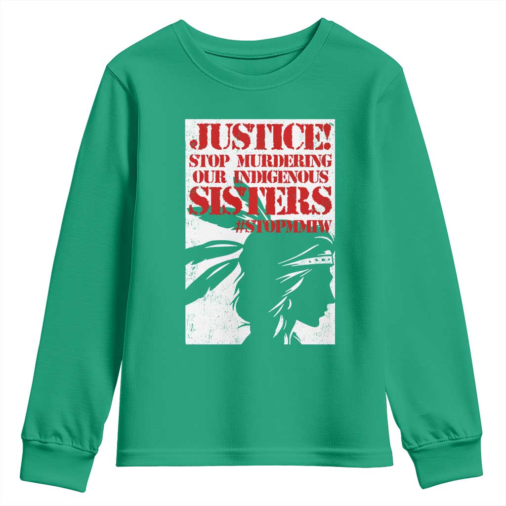 MMIW Awareness Youth Sweatshirt Justice Stop Murdering Our Indigenous Sisters