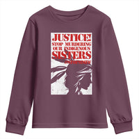 MMIW Awareness Youth Sweatshirt Justice Stop Murdering Our Indigenous Sisters