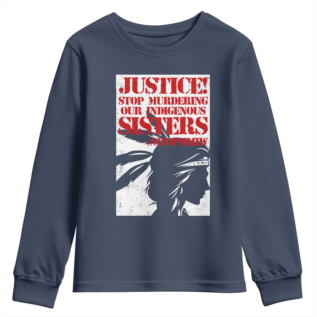 MMIW Awareness Youth Sweatshirt Justice Stop Murdering Our Indigenous Sisters