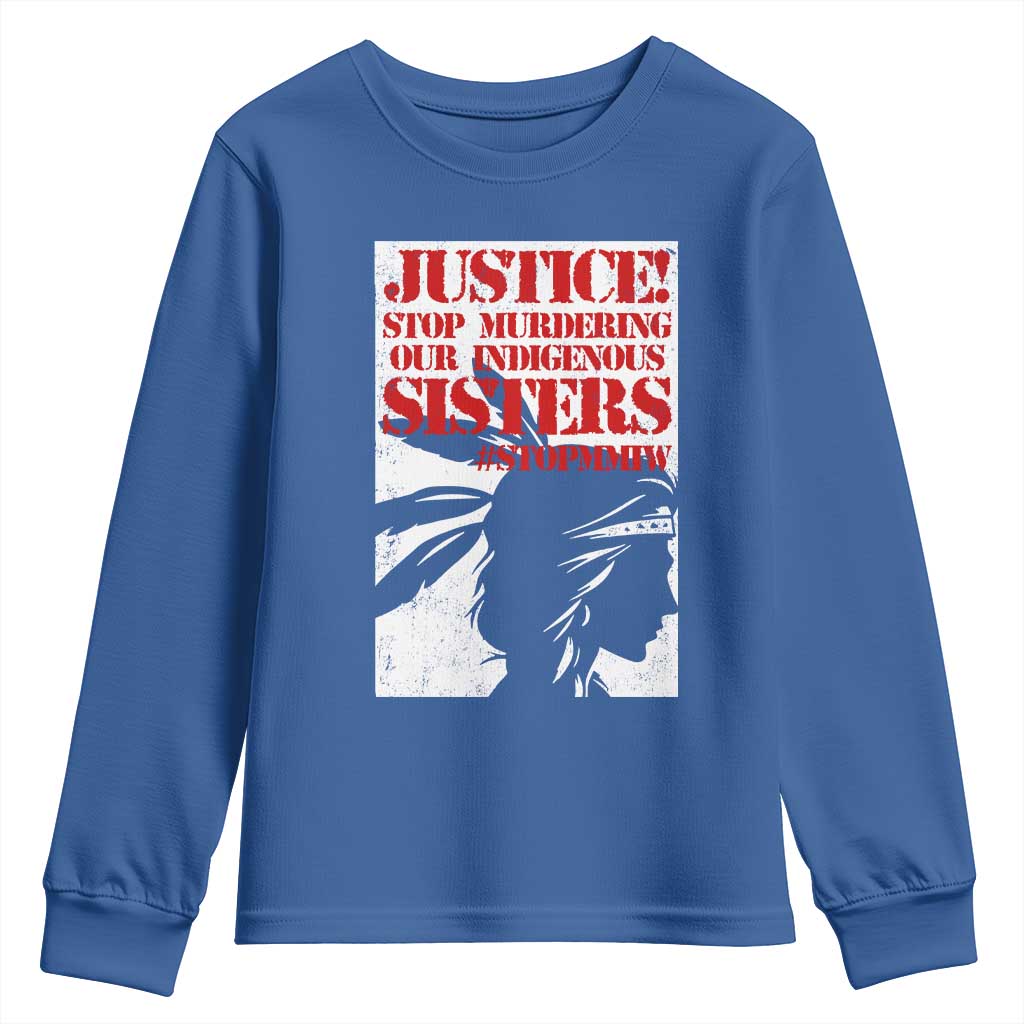 MMIW Awareness Youth Sweatshirt Justice Stop Murdering Our Indigenous Sisters