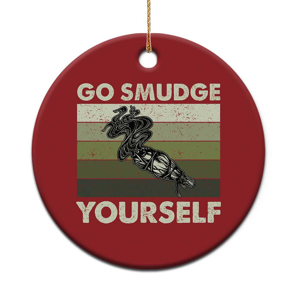 Go Smudge Yourself Christmas Ornament Funny Sage Bundle Smudging Feather - Wonder Print Shop