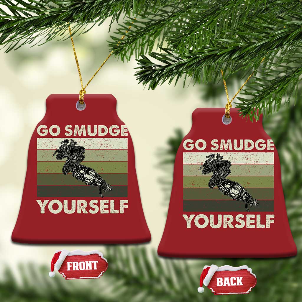 Go Smudge Yourself Christmas Ornament Funny Sage Bundle Smudging Feather - Wonder Print Shop
