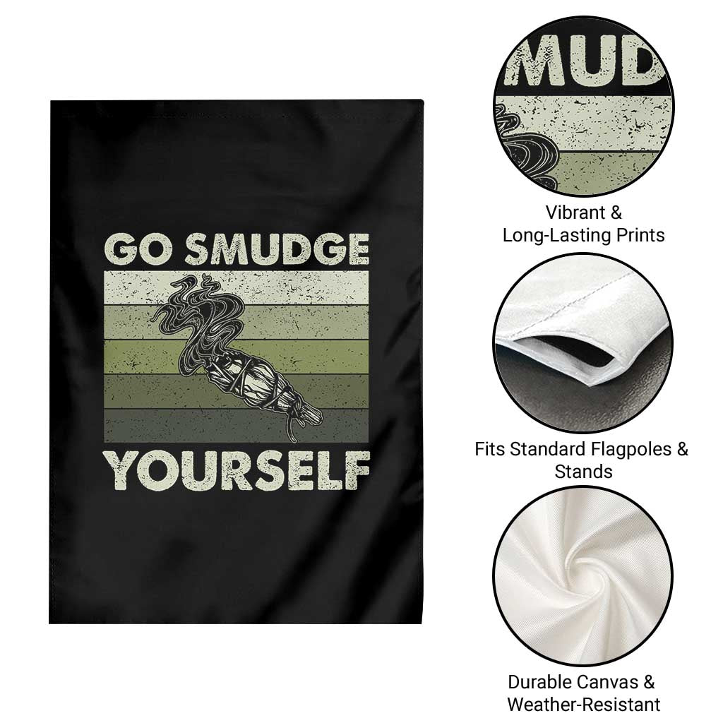 Go Smudge Yourself Garden Flag Funny Sage Bundle Smudging Feather - Wonder Print Shop