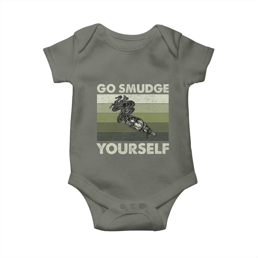 Go Smudge Yourself Baby Onesie Funny Sage Bundle Smudging Feather - Wonder Print Shop