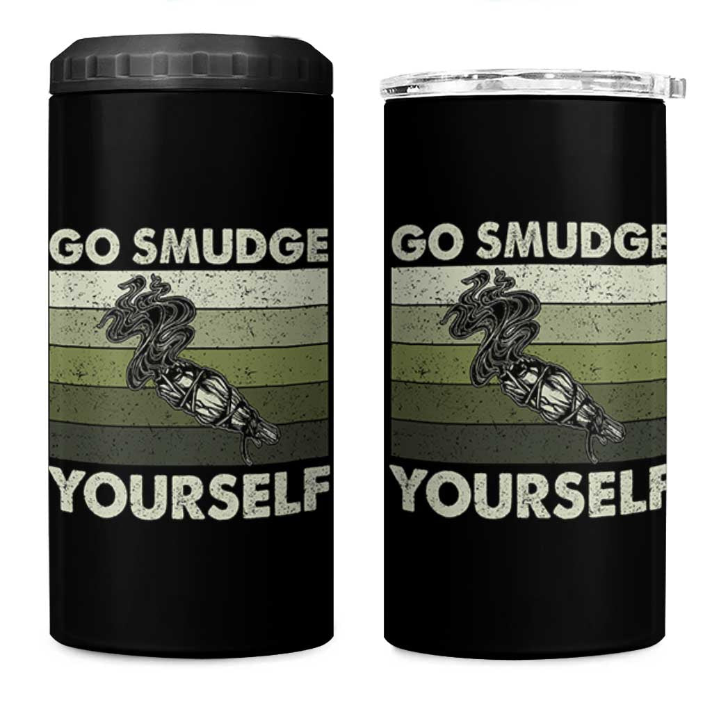 Go Smudge Yourself 4 in 1 Can Cooler Tumbler Funny Sage Bundle Smudging Feather - Wonder Print Shop