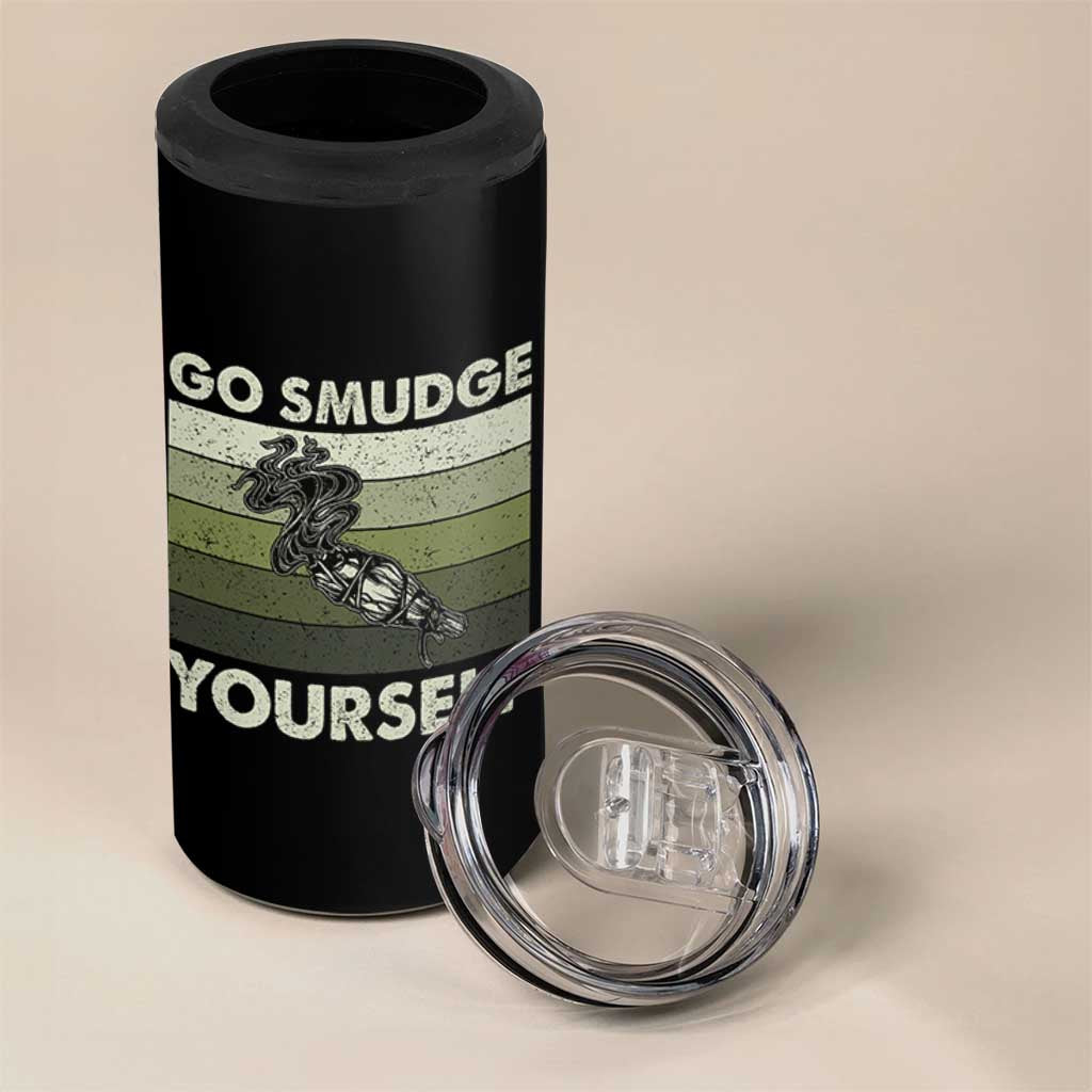 Go Smudge Yourself 4 in 1 Can Cooler Tumbler Funny Sage Bundle Smudging Feather - Wonder Print Shop