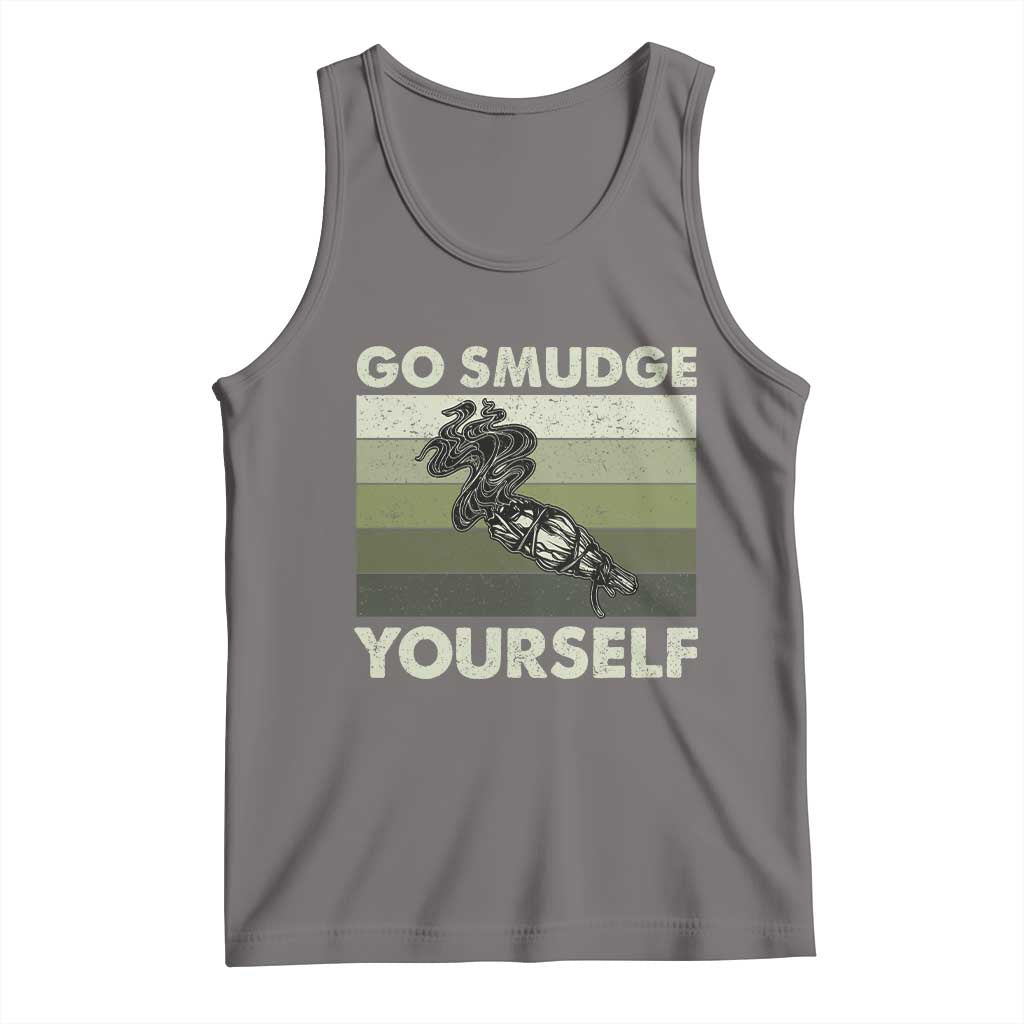 Go Smudge Yourself Tank Top Funny Sage Bundle Smudging Feather - Wonder Print Shop