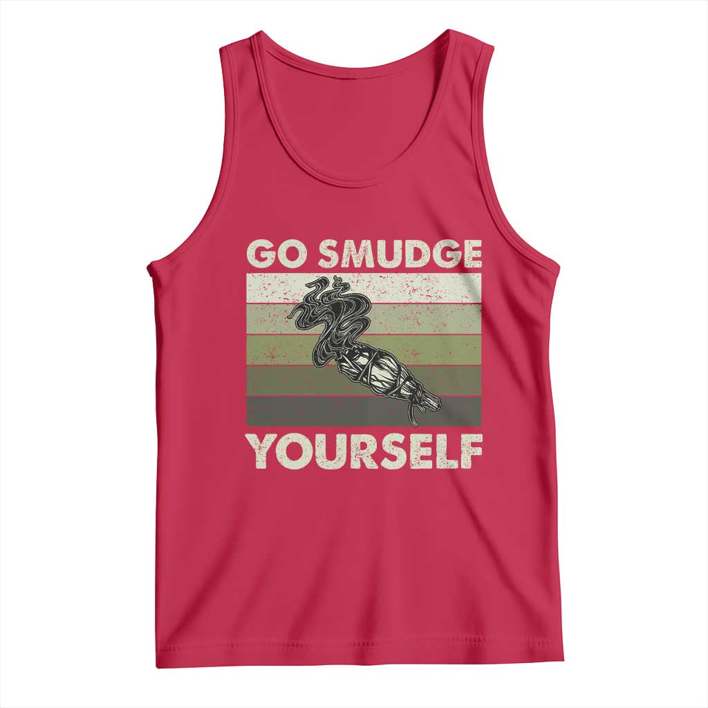 Go Smudge Yourself Tank Top Funny Sage Bundle Smudging Feather - Wonder Print Shop