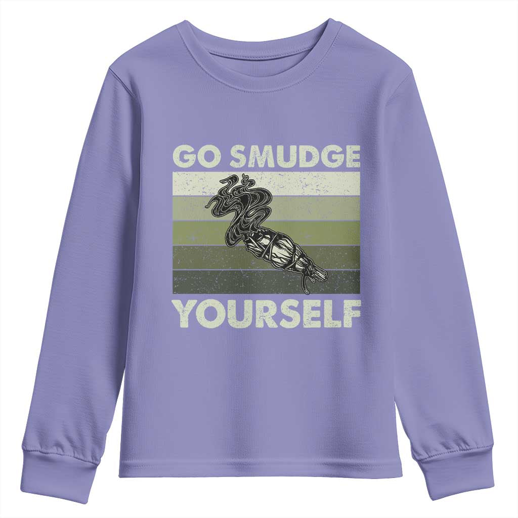 Go Smudge Yourself Youth Sweatshirt Funny Sage Bundle Smudging Feather - Wonder Print Shop