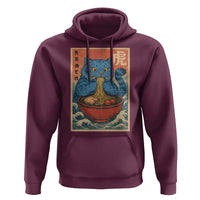 Anime Blue Cat Ramen Hoodie Vintage Japanese Art Funny Kawaii Demon Cat Tiger - Wonder Print Shop