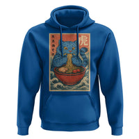 Anime Blue Cat Ramen Hoodie Vintage Japanese Art Funny Kawaii Demon Cat Tiger - Wonder Print Shop