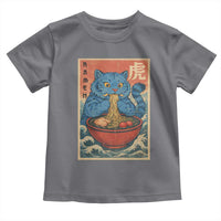 Anime Blue Cat Ramen Toddler T Shirt Vintage Japanese Art Funny Kawaii Demon Cat Tiger - Wonder Print Shop