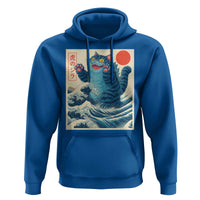 Blue Catzilla Cat Japanese Art Hoodie Kawaii Demon Tiger Funny Kitty Dad Gifts - Wonder Print Shop