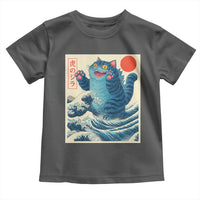 Blue Catzilla Cat Japanese Art Toddler T Shirt Kawaii Demon Tiger Funny Kitty Dad Gifts - Wonder Print Shop