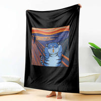 Blue Tiger Scream Throw Blanket Cute Animal Anime Demon Aesthetic Painting - Wonder Print Shop
