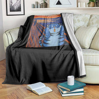 Blue Tiger Scream Throw Blanket Cute Animal Anime Demon Aesthetic Painting - Wonder Print Shop