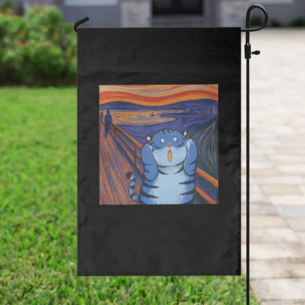 Blue Tiger Scream Garden Flag Cute Animal Anime Demon Aesthetic Painting - Wonder Print Shop