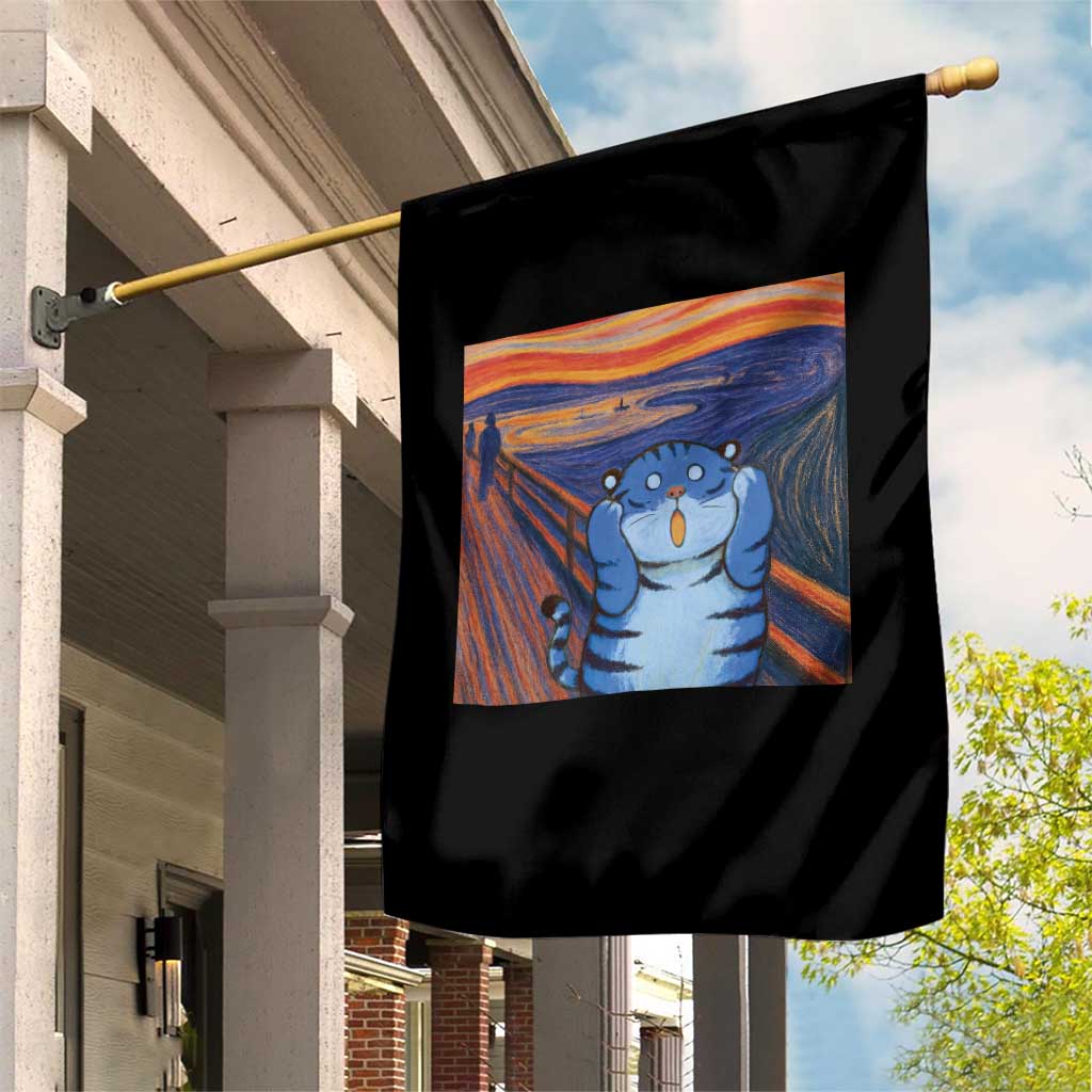 Blue Tiger Scream Garden Flag Cute Animal Anime Demon Aesthetic Painting - Wonder Print Shop