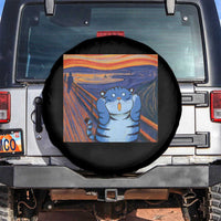 Blue Tiger Scream Spare Tire Cover Cute Animal Anime Demon Aesthetic Painting - Wonder Print Shop
