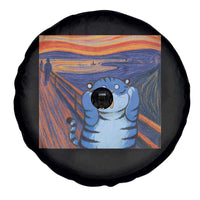 Blue Tiger Scream Spare Tire Cover Cute Animal Anime Demon Aesthetic Painting - Wonder Print Shop